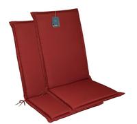 LILENO HOME Garden Chair Cushions [Set of 2 - High-Back] in Red - Comfortable Cushions as Seat Cushions for Garden Furniture - Chair Cushions for Garden Chairs and Folding Chairs MIA