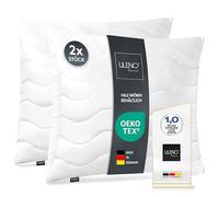 LILENO HOME Pillow 65 x 65 cm, Set of 2, Microfiber, Polyester Fill, Square, Decorative, Adjustable, Indoor, Sleep, Plain, 2 Count, 1.5 kg, Child and Adult, Back Sleeper, Side Lounging