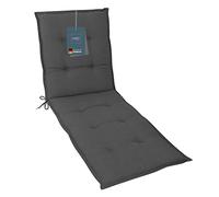 LILENO HOME Sun Lounger Cushion as 1st Set - Wheeled Lounger in Plain Anthracite - Garden Lounger Perfect for Beach Lounger - Cushion Cushion