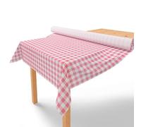 LILENO HOME Tablecloth Roll 1.10 x 25 m - Check Red Fleece Tablecloth - Fabric-Like, Washable Tablecloth Roll Sold by the Metre - Disposable Paper Tablecloth Roll Alternative