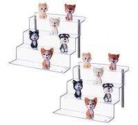 LileZbox Acrylic Display Risers Shelf for Figures, Clear Large 4-Step Display Stand for Display Or Collection, Cupcake Dessert Product-2 Pack(30x28x22cm)