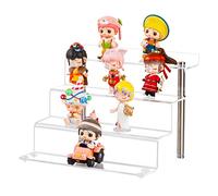 LileZbox Acrylic Display Risers Shelf for Figures, Clear Small 4-Step Display Stand for Display Or Collection, Cupcake Dessert Product-1 Pack(23x21x17cm)