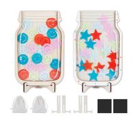 LileZbox Reward Jar with 50 Tokens - 2 Pack, Magnetic Star Jar Reward System, Behaviour Chart for Children, Toddlers Potty Training Incentive Jar for Good Behaviour