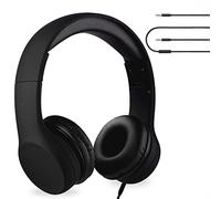 LilGadgets Connect+ Kids Headphones Wired with Microphone, Volume Limiting for Safe Listening, Adjustable Headband, Cushioned Earpads for Comfort, Noise Cancelling Headphones for Kids, Black