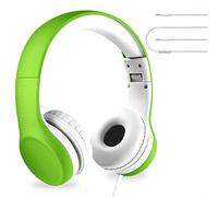 LilGadgets Connect+ Kids Headphones Wired with Microphone, Volume Limiting for Safe Listening, Adjustable Headband, Cushioned Earpads for Comfort, School Headphones for Kids, Green