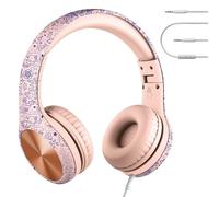 LilGadgets Connect+ PRO Kids Premium Volume Limited Wired Headphones with SharePort and Inline Microphone (Children) - Girl Power