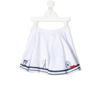 Lili Gaufrette Paris print a-line skirt - White 4 yrs