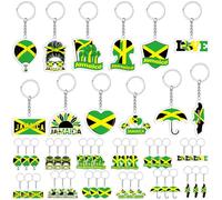 Liliaafar 36 Pcs Jamaica Flag Keychains Souvenirs Gifts Bulk