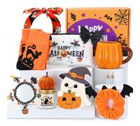 Liliaafar Halloween Boo Basket Gifts for Women Teen Girls, Boo Basket Stuffer for Teens Adult with Pumpkin Mug Scented Candle Halloween Socks and Self Spa Gift for Family and Friends