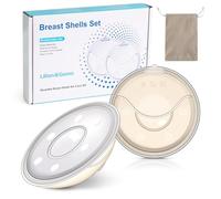 Lilian&Gema Breast Milk Collector, 2 x 30ml Milk Collection Shells, Milk Let Down Catcher, Soft Silicone, Massage Design, Leak Protection, Save Breastmilk, Reusable, BPA-Free