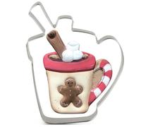 LILIAO 4.2" Coffee Mug Cookie Cutter Winter Holiday Christmas Cookie Cutters, Stainless Steel, by J.Cookies