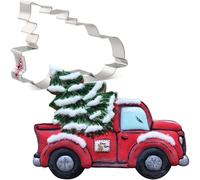 LILIAO Pickup Truck with Christmas Tree Cookie Cutter - 4.9 x 3.6 inches - Stainless Steel