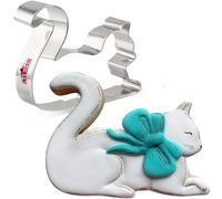 LILIAO Playing Cat Cookie Cutter - 4.6 x 3.6 inches - Stainless Steel
