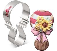 LILIAO Rattle Cookie Cutter for Baby Shower - 2.4 x 4.3 inches - Stainless Steel