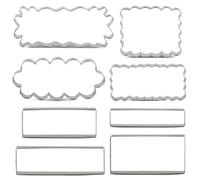 LILIAO Rectangle Scalloped Edge Cookie Cutter Set, Stainless Steel (Rectangle and Scalloped Edge 8-Piece Set)