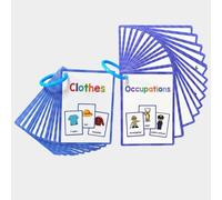 Lilias Clothes & Occupations English Words Double-Side Learning Flash Cards, Homeschool Preschool Kindergarten Teaching Aids, Classroom Supplies, 30 Cards in Set