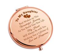 Lilibeila Daughter Gifts - compact mirror,Mom and dad give their daughter inspiring birthday gift, graduation makeup mirror