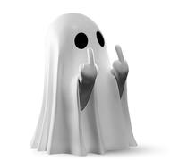 Lilibeila Middle Finger Ghost Ornament,Spooky Halloween Decor for Indoor & Outdoor,Halloween Decorations,Resin Rude Ghost Figurine, Unique Party & Gift Idea