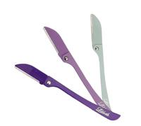 Lilibeth Brow Shaper - Dermaplaning Blades for Face - Face Shaver for Women - Dermaplaning Tool for Women - Pack of 3 Derma Blades (Lavender, Purple, Mint)