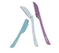 Lilibeth Brow Shaper - Dermaplaning Blades for Face - Face Shaver for Women - Dermaplaning Tool for Women - Pack of 3 Derma Blades (Aqua, Paisley, Lavender)