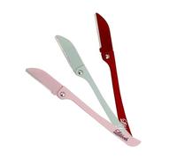 Lilibeth Brow Shaper - Dermaplaning Blades for Face - Face Shaver for Women - Dermaplaning Tool for Women - Pack of 3 Derma Blades (Red, Mint, Baby Pink)