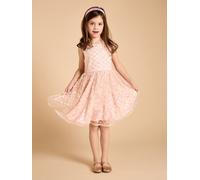 Lilibetta Embellished Dress Peach GWD by GEORGE W. DAVIES Peach 9-10 Years