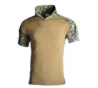 LiliChan Men’s Tactical Short Sleeve Shirts Military Shirt Outdoor Shirt Tactical Combat Shirt with Zipper (X-Large, Jungle Digital)