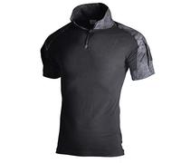 LiliChan Men’s Tactical Short Sleeve Shirts Military Shirt Outdoor Shirt Tactical Combat Shirt with Zipper (X-Large, Desert Python)