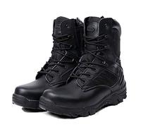 LiliChan Men's Tactical Boots Delta Side Zip Military Work 8 Inch Army Shoes (01-Black, Numeric_5)