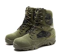 LiliChan Men's Tactical Boots Delta Side Zip Military Work 8 Inch Army Shoes (12 UK, Green)