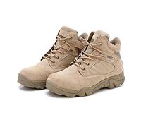 LiliChan Men's Tactical Boots Delta Side Zip Uniform Military Work Ankle Boots (9 UK, Tan)