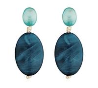 LILIE&WHITE Acrylic Dangle Earrings for Women - Elegant Blue & Green Geometric Fashion Jewelry with Textured Detailing, Hypoallergenic, Non-Tarnishing - Gift for Birthdays, Special Occasions