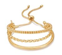 LILIE&WHITE Adjustable Bracelet Hammered Gold Bangle Bracelet for Women - Boho Cuff with Slide Buckle, Fashion Costume Jewelry