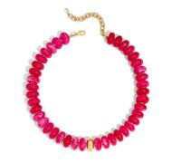LILIE&WHITE Chunky Statement Necklace for Women - Multicolor Round Bead Resin Design, Adjustable Boho Choker Necklace, Summer Beach Accessory