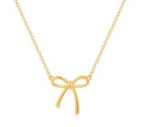 LILIE&WHITE Delicate Gold Bow Pendant Necklace for Women - Hypoallergenic, Non-Fading, Adjustable Chain Jewellery - Elegant Gift for Birthdays, Anniversaries, and Special Occasions