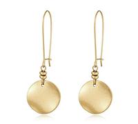 LILIE&WHITE Gold Earrings for Women - Minimalist Drop Earrings with Disc Charm, Hypoallergenic & Tarnish-Resistant - Elegant Jewellery for Everyday & Special Occasions - Gift for Her