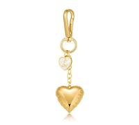 LILIE&WHITE Gold Heart Keyring Bag Pendant with Letter Personalised - Durable & Colourfast, Gift Idea for Women, l, 1