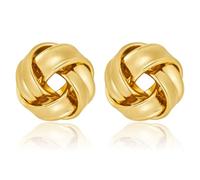 LILIE&WHITE Gold Love Knot Stud Earrings for Women, Hypoallergenic, Twisted Woven Knot Design, Chunky Statement Jewellery