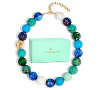 LILIE&WHITE Multicolor Resin Round Bead Choker Necklace for Women - Vibrant Statement Bead Necklace, Boho Summer Jewelry for Beach & Festival Outfits