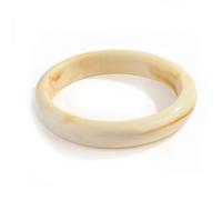 LILIE&WHITE Resin Bangle Bracelet for Women - Handmade, Hypoallergenic, Non-Fading Cream Color, Elegant & Modern Design, Gift for Her
