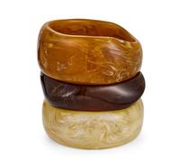LILIE&WHITE Resin Bangle for Women - Stackable Multi-Colour Transparent Bangles, Elegant Statement Jewelry for Casual & Formal Wear, Gift for Her, Trendy Resin Bracelets for Unique Style