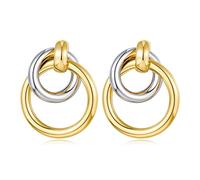 LILIE&WHITE Two-Tone Earrings for Women, Elegant Gold and Silver Interlocking Design, Hypoallergenic & Tarnish-Resistant Jewellery Gift for Her
