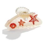 LILIE&WHITE White Starfish Hair Clips For Women With Rhinestone And Pear Seashell Claw Clips Summer Ocean Shell Hair Clips Beach Hair Clip With Claw Strong Hold Hair Jewelry Gift