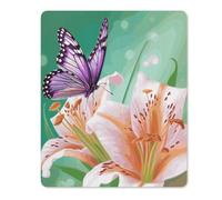 Lilies and Butterfly Mouse Pad Thin Mouse Mat 12.44