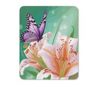 Lilies and Butterfly Mouse Pad Thin Mouse Mat 13.68