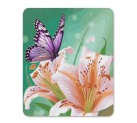 Lilies and Butterfly Mouse Pad Thin Mouse Mat 14.22