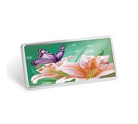Lilies and Butterfly Stainless Steel Name Plate with Pin,Durable Personalized Name Tags,Name Badge for Business Work Lable Sign 1.4 * 2.8 in