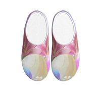 Lilies Eggs Women's Slippers Flannel House Slippers for Men Galaxy Easter Non-Slip Warm Winter Shoesfor Indoor Outdoor UK 11-12