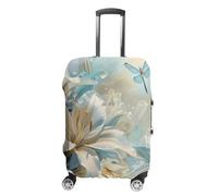 Lilies Flowers Dragonfly Luggage Cover Travel Suitcase Protector Anti-Scratch Suitcase Cover S
