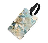 Lilies Flowers Dragonfly Luggage Tags for Suitcases TPU Baggage Tag Cute Travel Bag Label Tags Black-Style